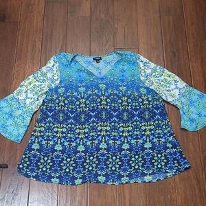 Tacera Colorful A-Line Blouse size Large
